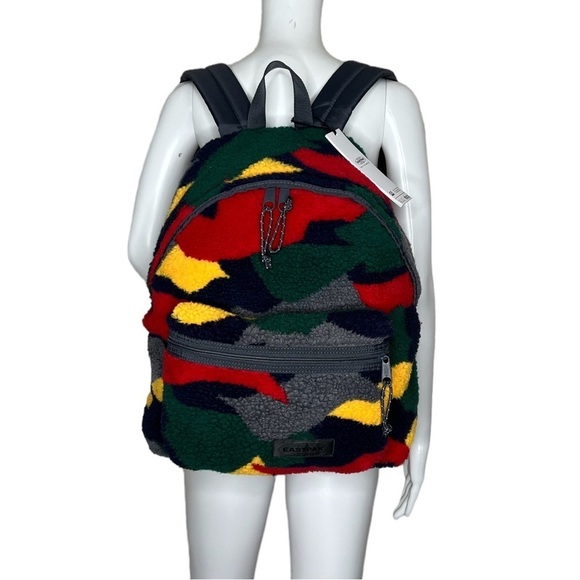 Rare Eastpak Camouflage -Print Shearling Backpack - Picture 1 of 10